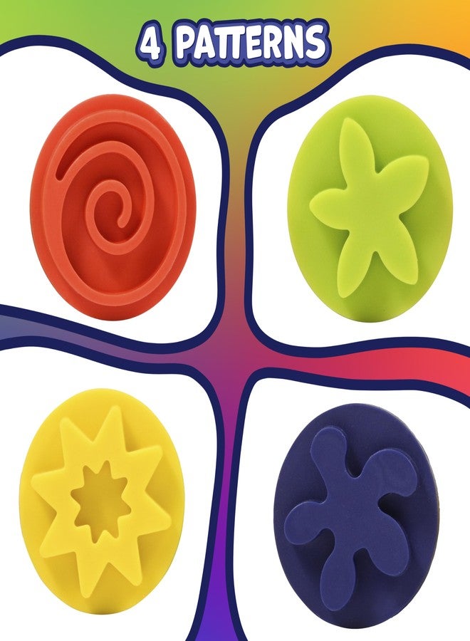 Ready 2 Learn Triangle Grip Stampers - Patterns - Set of 4 - Playdough Accessories - Easy-Grip Art Supplies - Paint Stamps for Kids - Image 4